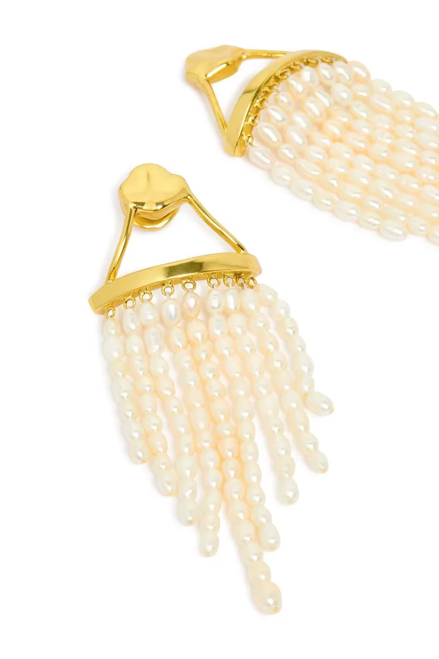 Aje Daydream Pearl Cascade Earring Gold Women Jewellery