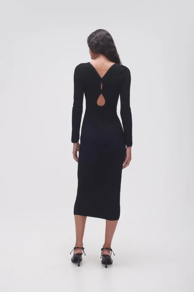 Aje Echo Bubble Body Dress Black Women Dresses