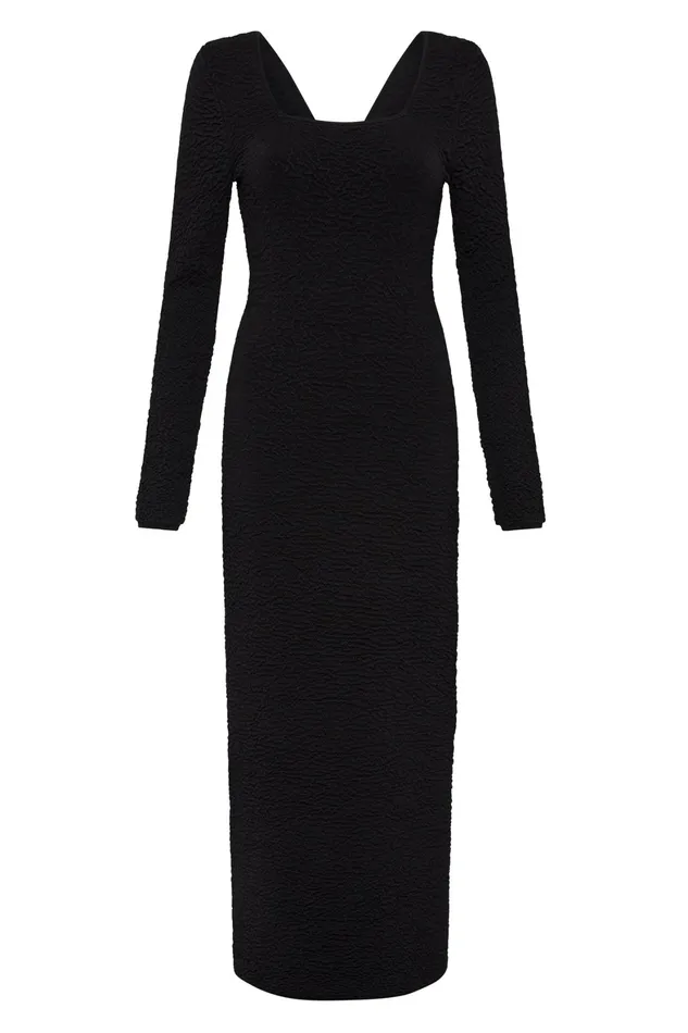 Aje Echo Bubble Body Dress Black Women Dresses