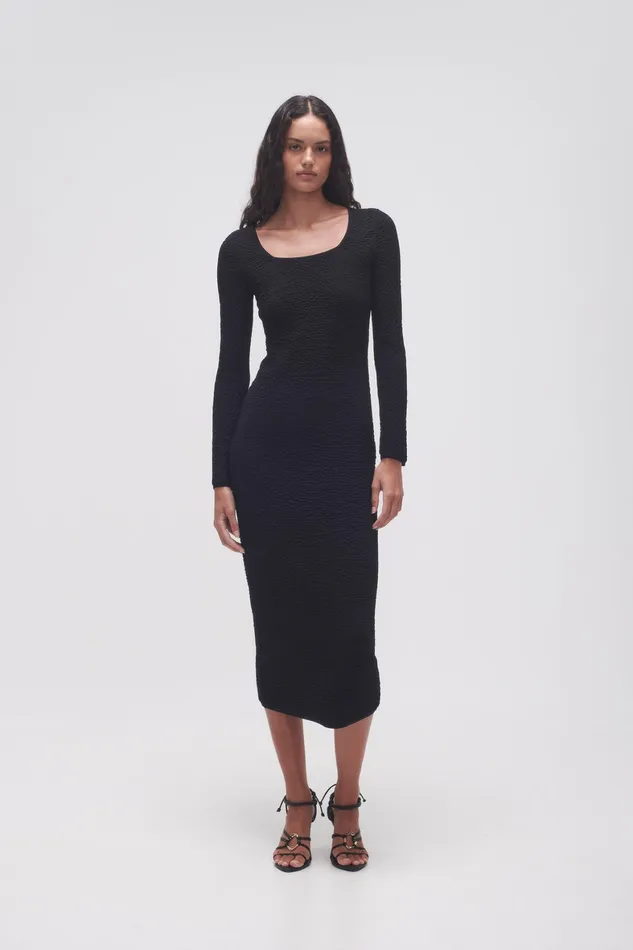 Aje Echo Bubble Body Dress Black Women Dresses