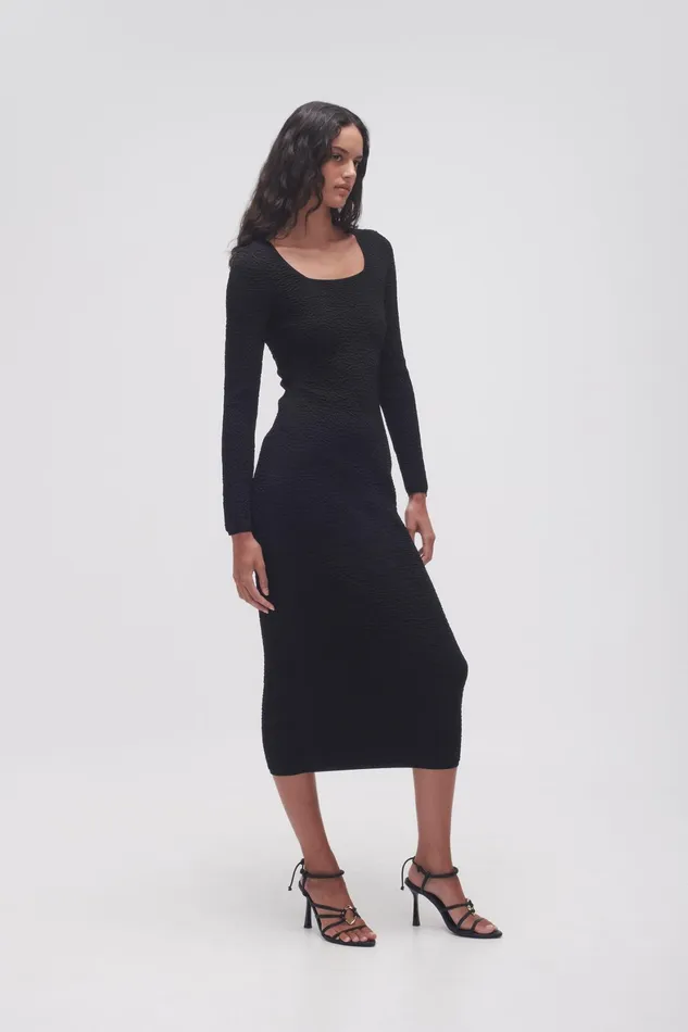 Aje Echo Bubble Body Dress Black Women Dresses