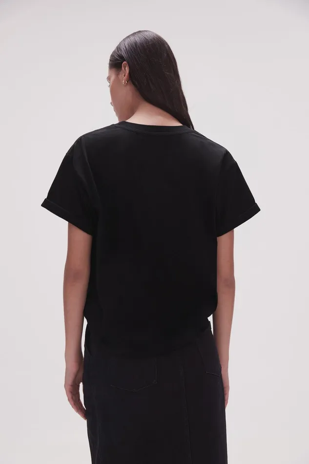 Aje Ella Embellished Logo Tee Blackgold Women Tees