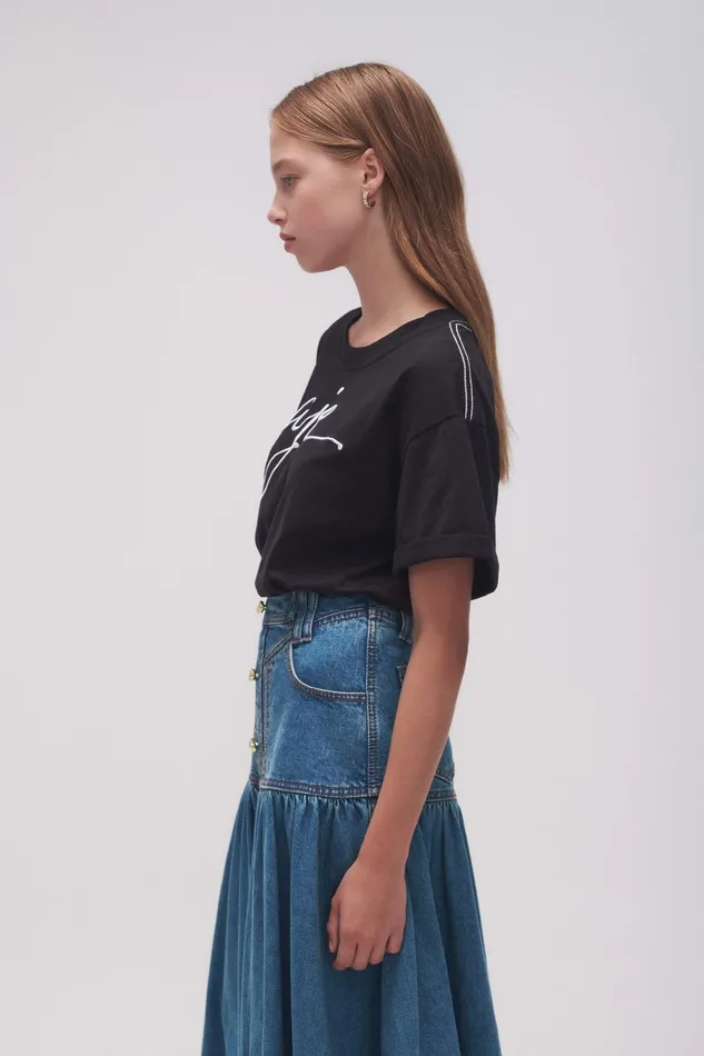 Aje Enya Embellished Boyfriend Tee Blackwhite Women Tees