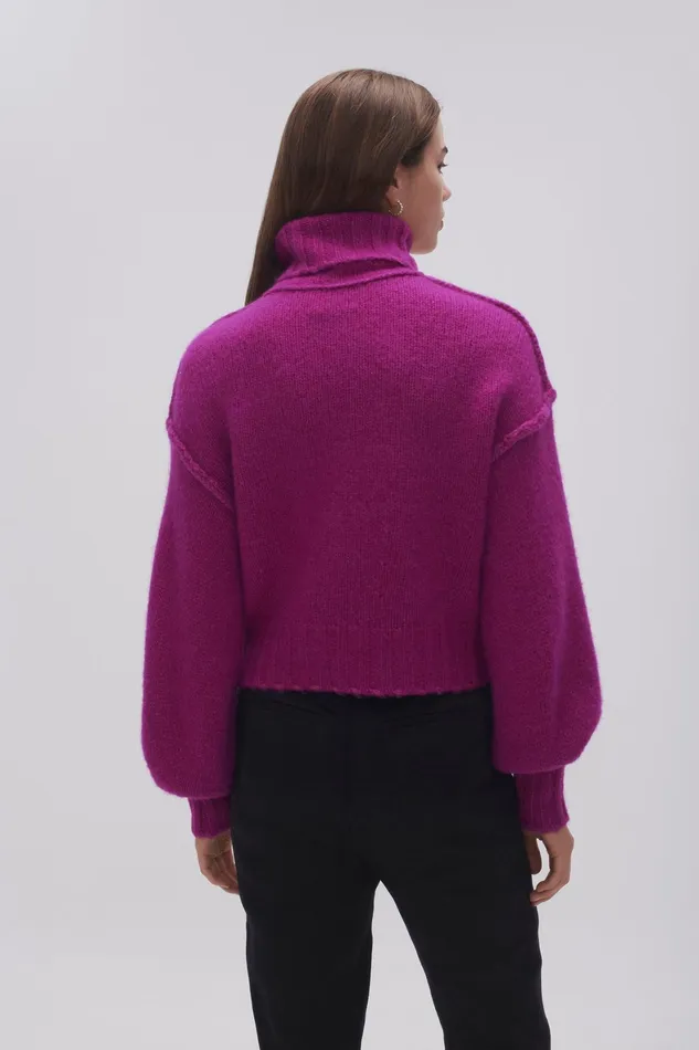 Aje Evita Balloon Sleeve Jumper Plum Purple Women Knitwear and Jumpers