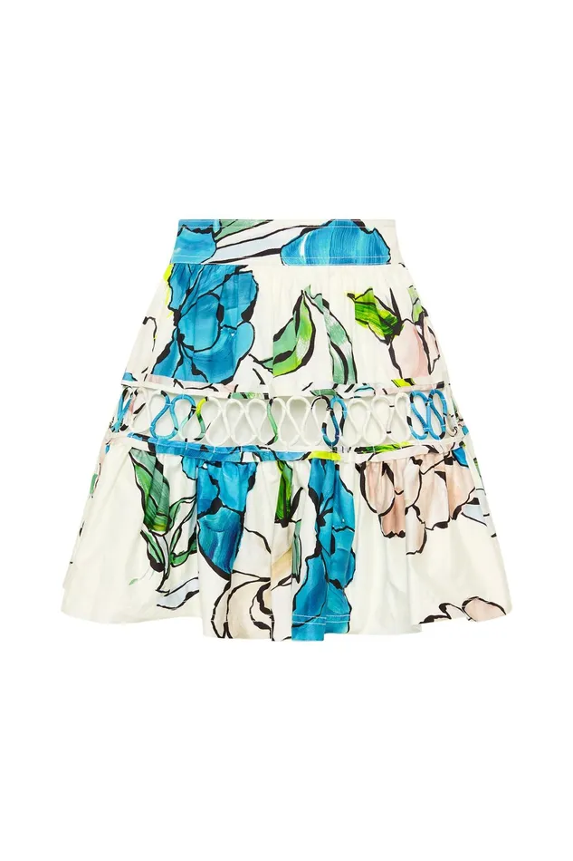 Aje Holly Loop Trim Mini Skirt Cool Camellia Women Skirts