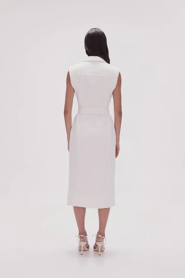 Aje Isabel Utility Midi Dress Ivory Women Dresses