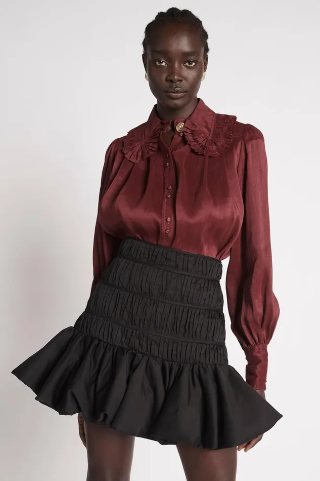 Aje La Vie Bubble Mini Skirt Black Women Skirts