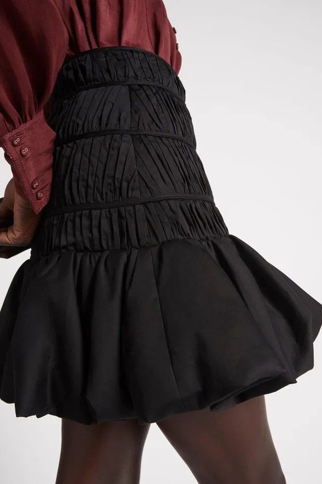 Aje La Vie Bubble Mini Skirt Black Women Skirts