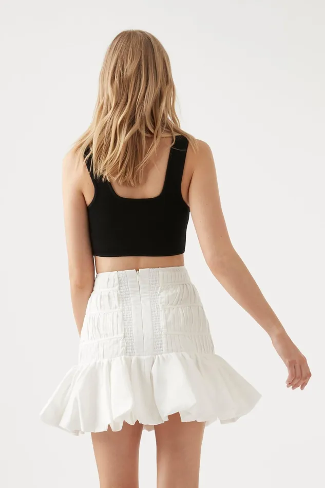 Aje La Vie Bubble Mini Skirt Ivory Women Skirts