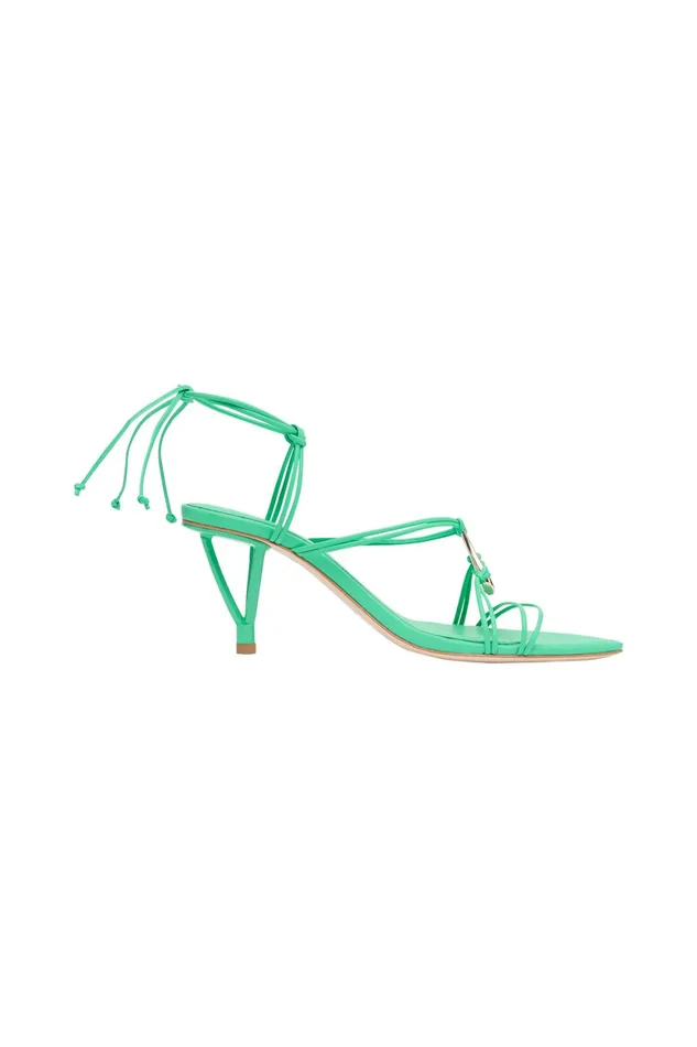 Aje Leda Sculptural Mid Heel Marine Green Women Shoes