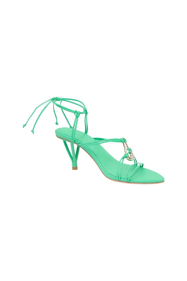 Aje Leda Sculptural Mid Heel Marine Green Women Shoes