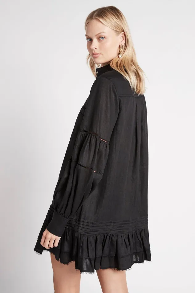 Aje Lotus Shirt Dress Black Women Dresses