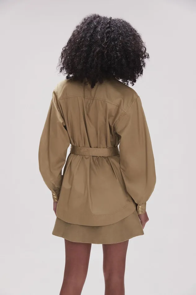 Aje Louise Belted Shirt Desert Khaki Women Tops