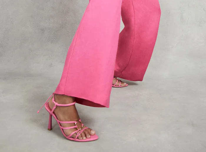 Aje Mirage Snake Effect Heel Sandal Hot Pink Women Shoes