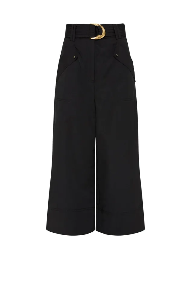 Aje Myrtle Utility Culotte Black Women Pants