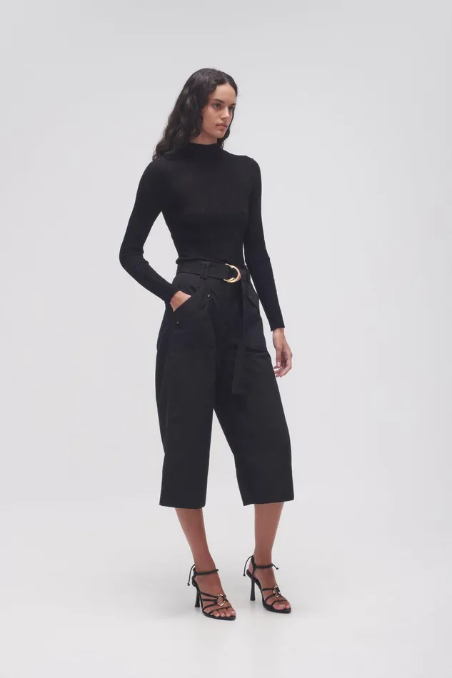 Aje Myrtle Utility Culotte Black Women Pants
