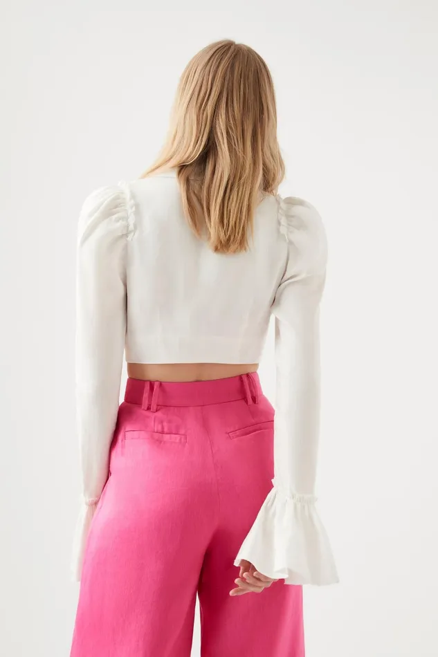 Aje Nicole Twist Top Ivory Women Tops