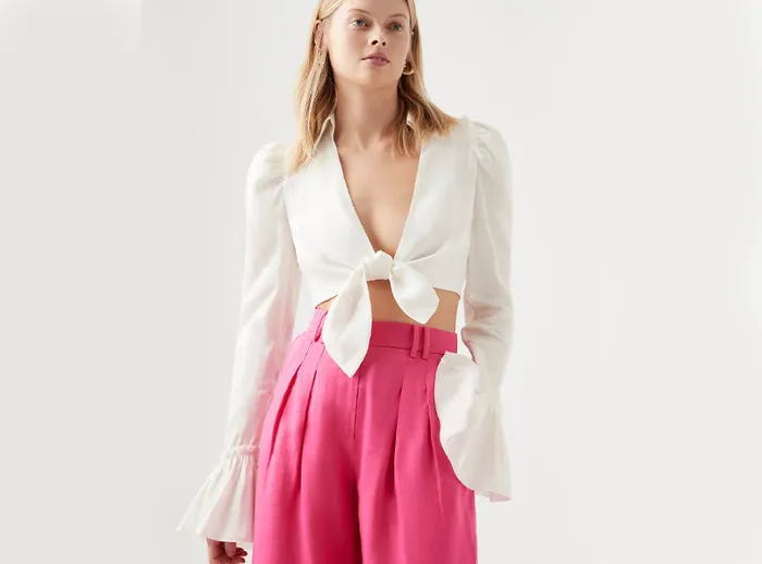 Aje Nicole Twist Top Ivory Women Tops