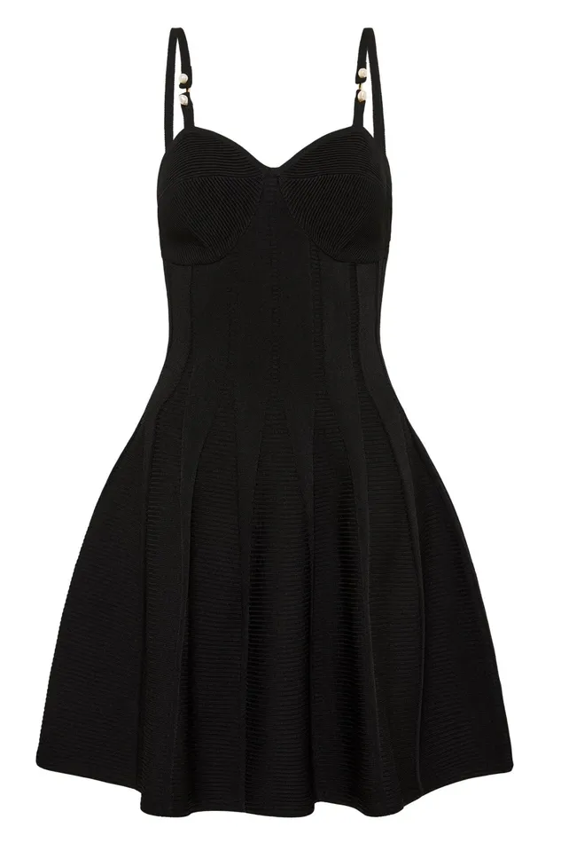 Aje Phaedra Ottoman Bustier Dress Black Women Dresses