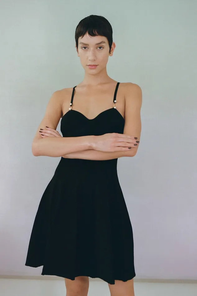 Aje Phaedra Ottoman Bustier Dress Black Women Dresses