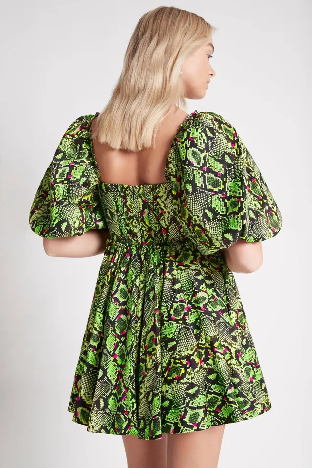Aje Serpentine Corset Mini Dress Snake Effect Women Dresses