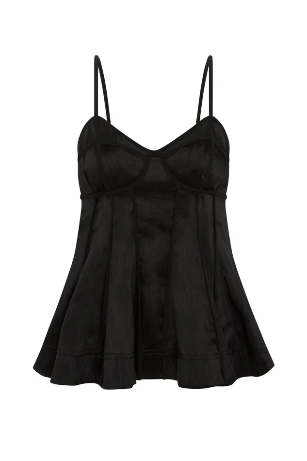 Aje Stellar Camisole Top Black Women Tops