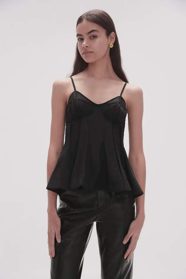 Aje Stellar Camisole Top Black Women Tops