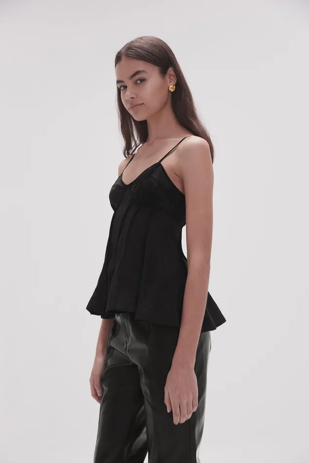 Aje Stellar Camisole Top Black Women Tops