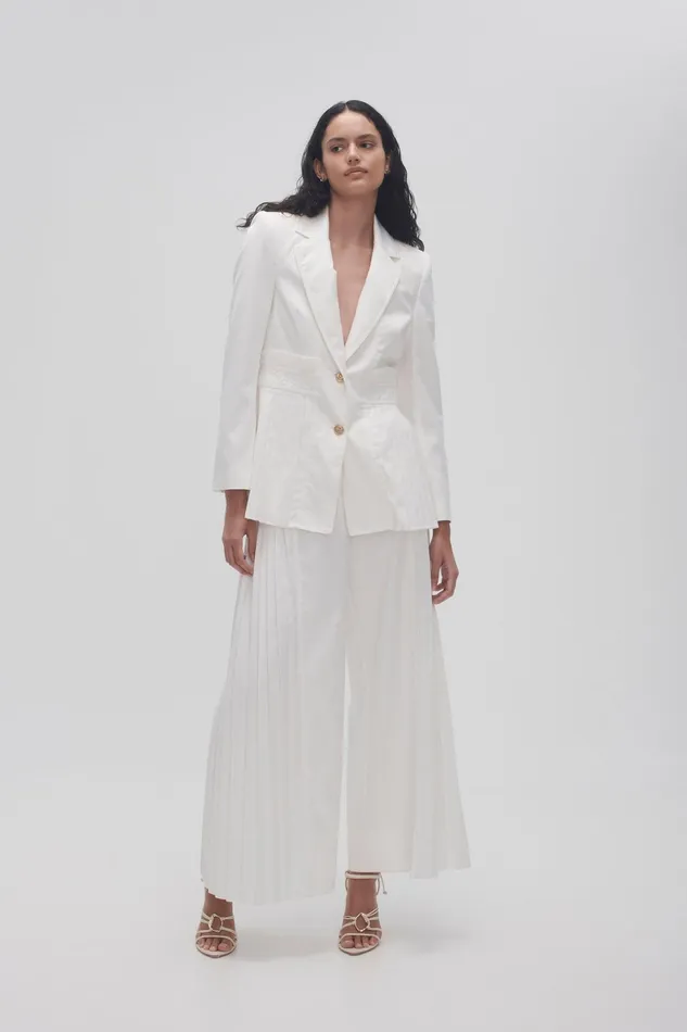 Aje Tranquility Pleated Pant Ivory Women Pants