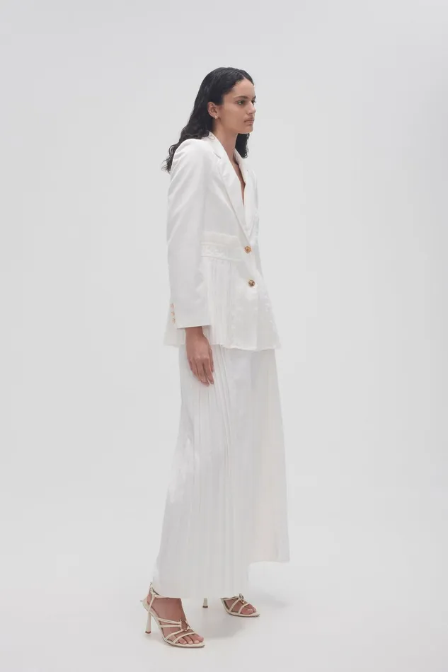 Aje Tranquility Pleated Pant Ivory Women Pants