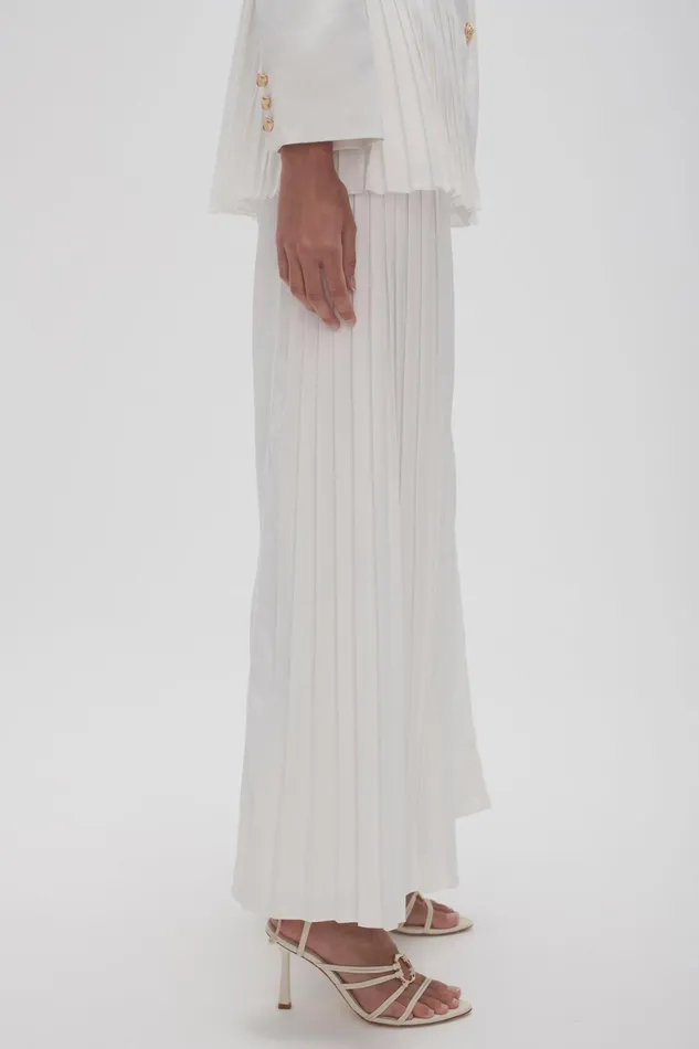 Aje Tranquility Pleated Pant Ivory Women Pants