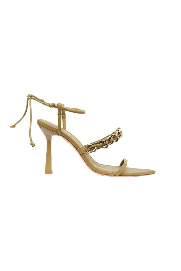 Aje Wanderlust Chain Heel Olive Green Women Shoes