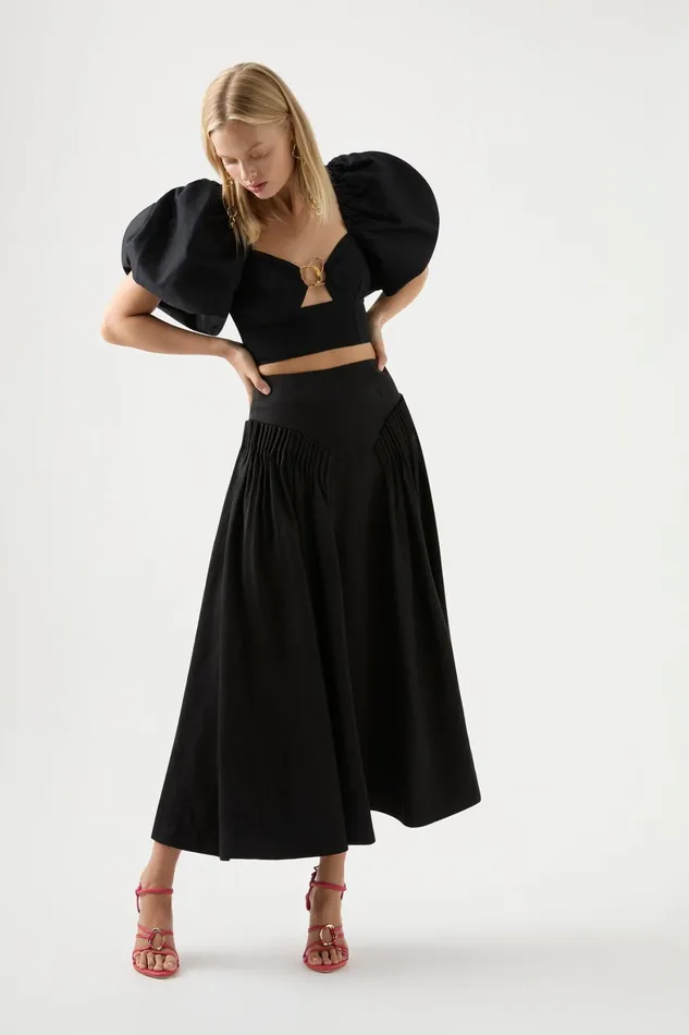 Aje Yves Midi Skirt Black Women Skirts
