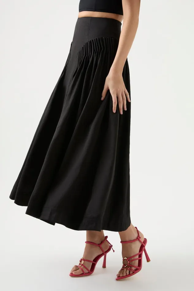 Aje Yves Midi Skirt Black Women Skirts