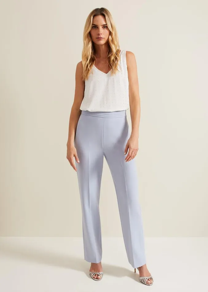 Alexis Pleat Waistband Suit Trouser Blue Women Phase Eight Trousers