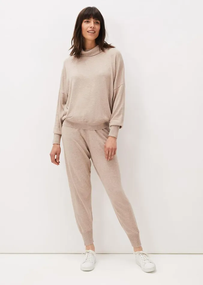Alice Knitted CoOrd Joggers Mocha Women Phase Eight Trousers