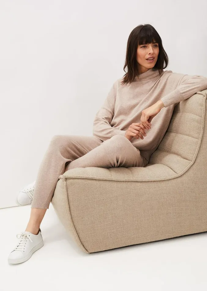 Alice Knitted CoOrd Joggers Mocha Women Phase Eight Trousers