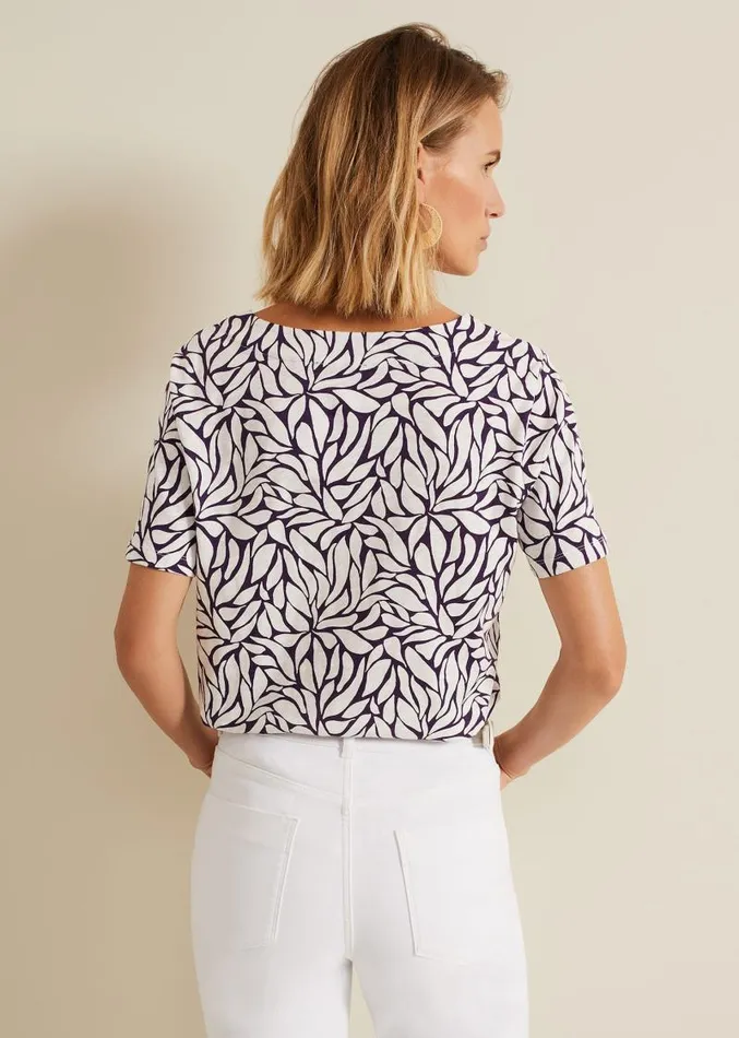 Alice Leaf Print Top Purple Women Phase Eight Tops and TShirts