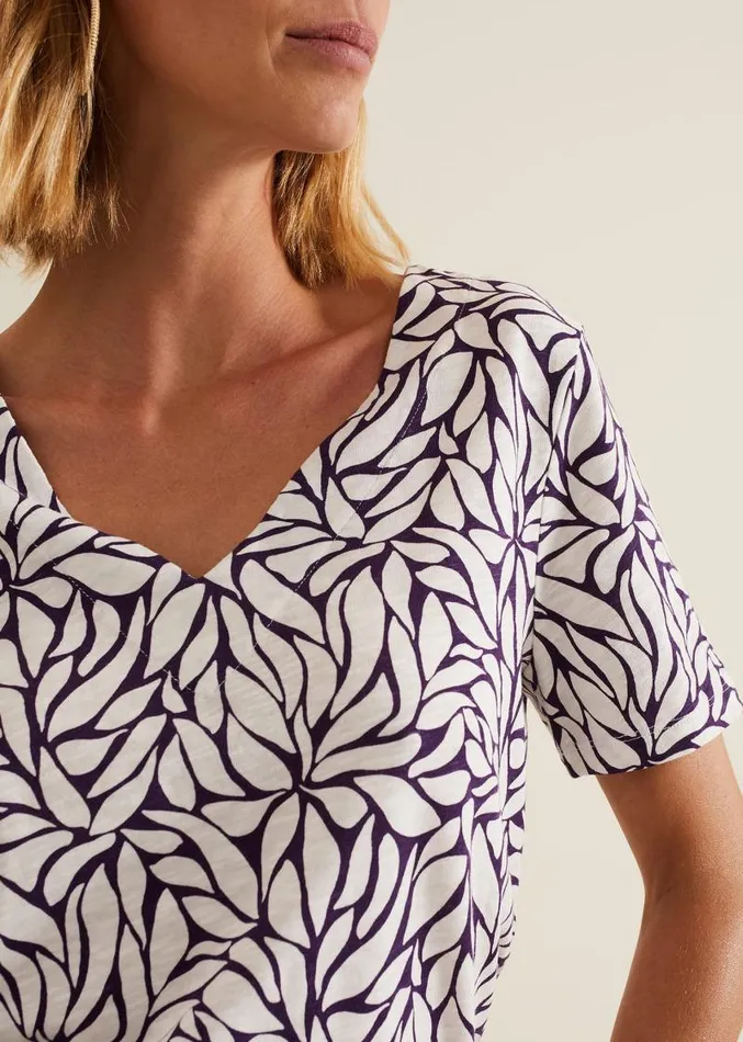 Alice Leaf Print Top Purple Women Phase Eight Tops and TShirts