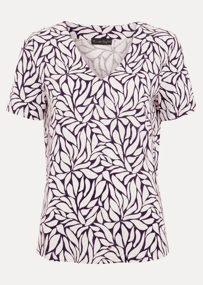 Alice Leaf Print Top Purple Women Phase Eight Tops and TShirts