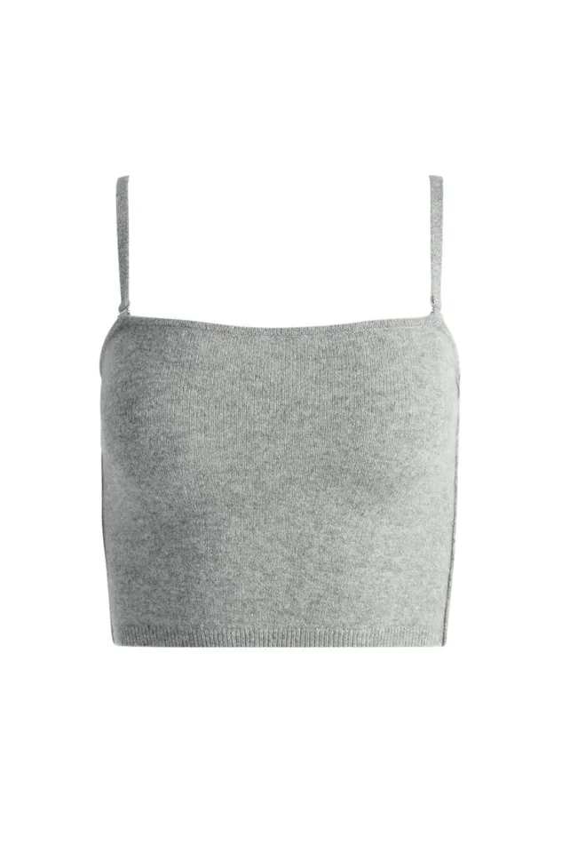 Alice Olivia Alison Knit Top Medium Heather Grey Women Tops