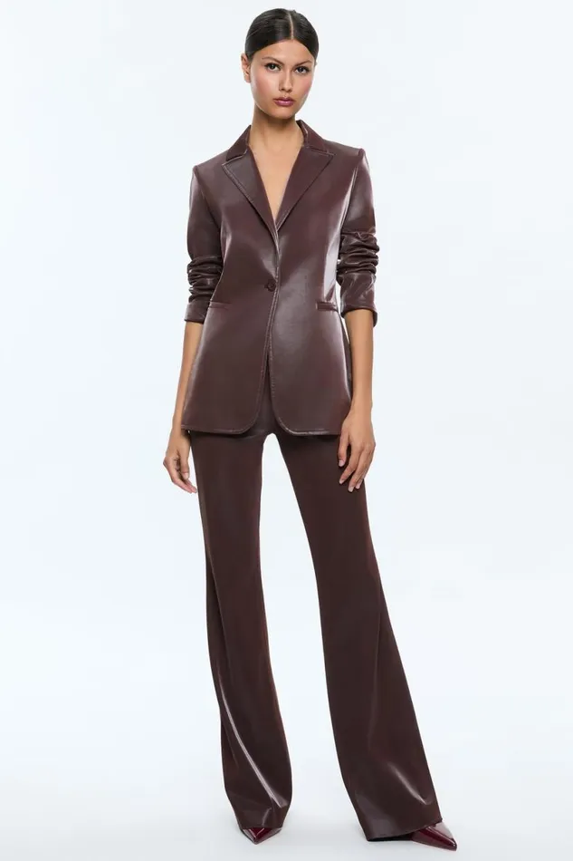 Alice Olivia Breann Vegan Blazer Espresso Women Suits
