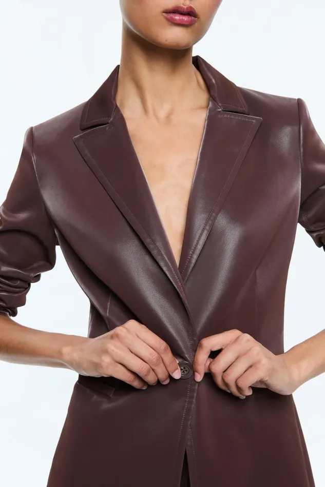 Alice Olivia Breann Vegan Blazer Espresso Women Suits
