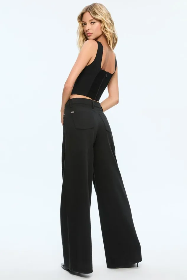 Alice Olivia Breslin Band Tee Corset Blackbright Ruby Women Tops