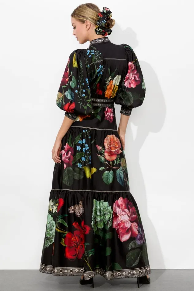 Alice Olivia Cora Maxi Shirt Dress In The Wind Floral Women Dresses