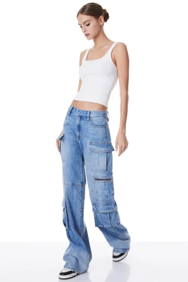 Alice Olivia Daryn Sculpting Tank Soft White Women Tops