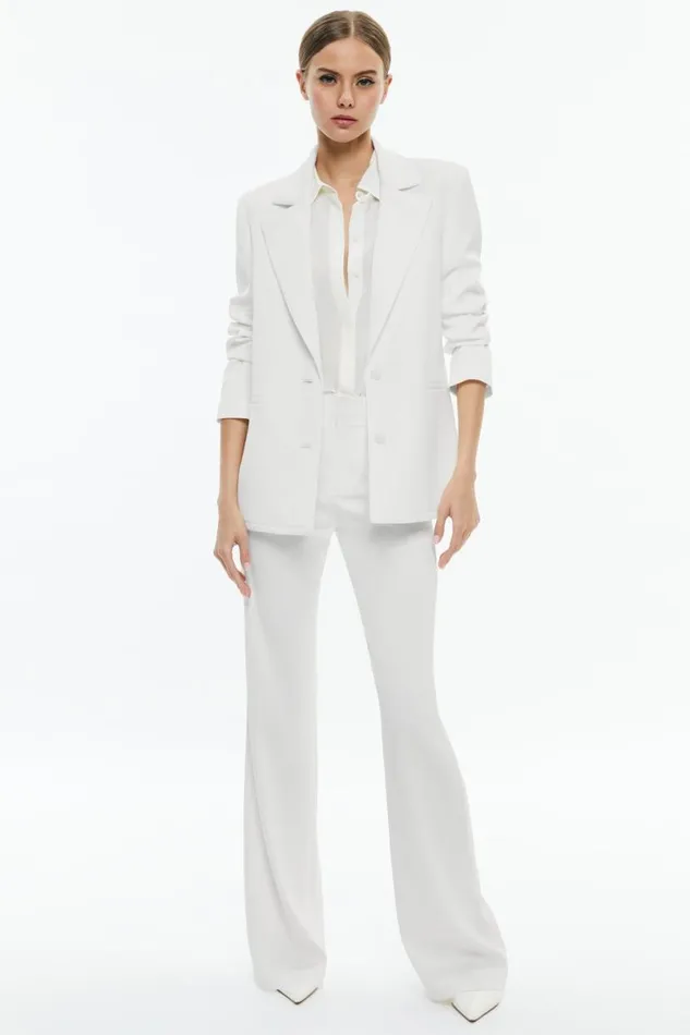 Alice Olivia Deb Oversized Boyfriend Blazer Off White Women Outerwear