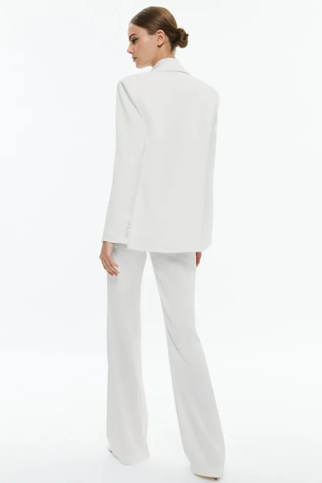 Alice Olivia Deb Oversized Boyfriend Blazer Off White Women Outerwear