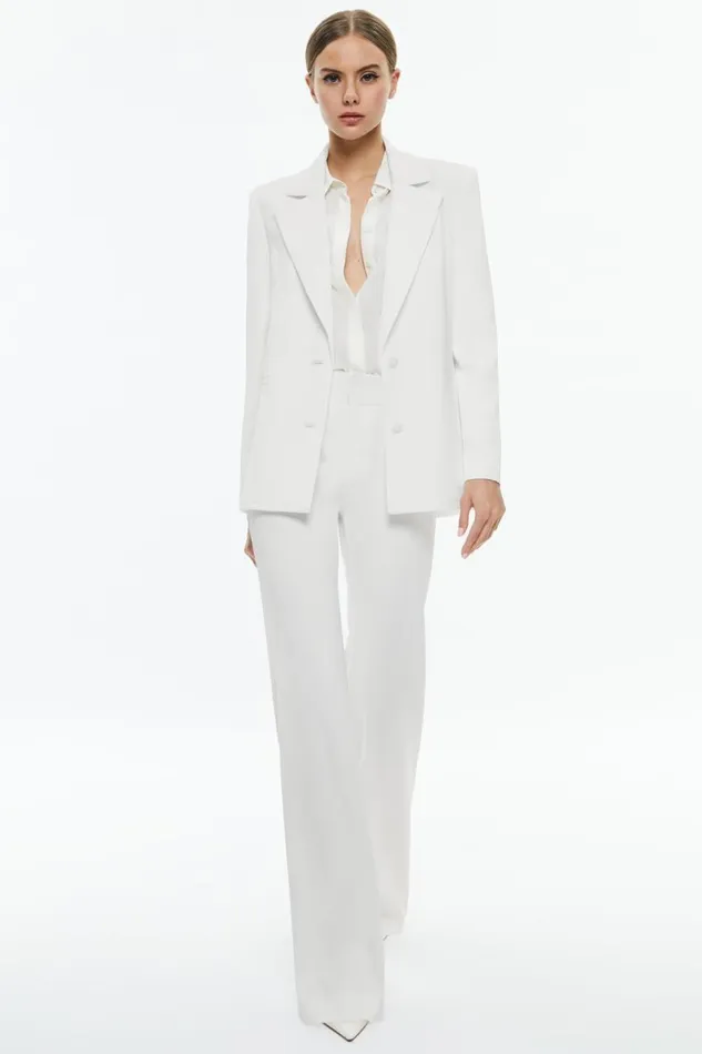 Alice Olivia Deb Oversized Boyfriend Blazer Off White Women Outerwear