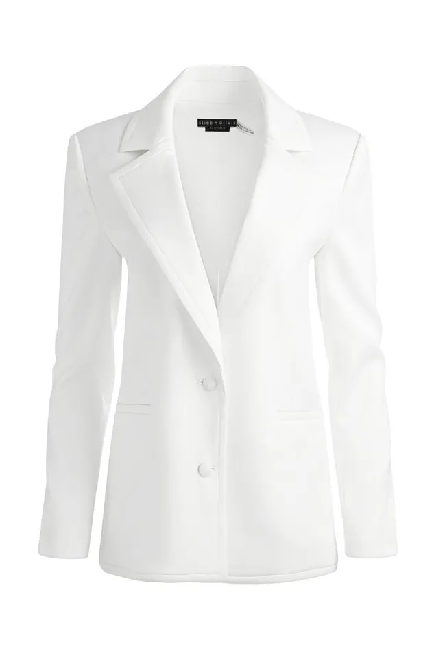 Alice Olivia Deb Oversized Boyfriend Blazer Off White Women Outerwear